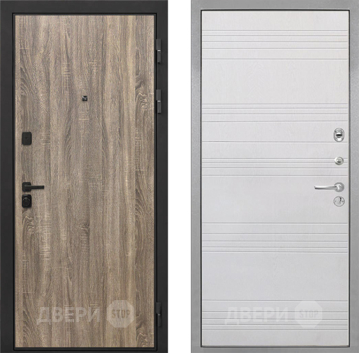 Входная металлическая Дверь Интекрон (INTECRON) Профит Black Дуб Турин ФЛ-316 Белый ясень в Зарайске