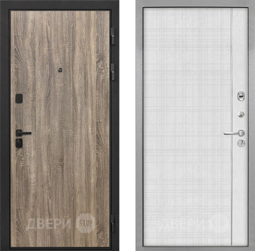 Входная металлическая Дверь Интекрон (INTECRON) Профит Black Дуб Турин В-07 с молдингом Лофт белый в Зарайске