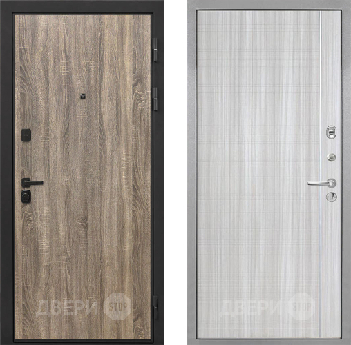 Входная металлическая Дверь Интекрон (INTECRON) Профит Black Дуб Турин В-07 с молдингом Сандал белый в Зарайске