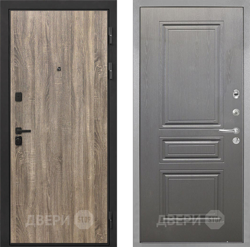 Входная металлическая Дверь Интекрон (INTECRON) Профит Black Дуб Турин ФЛ-243 Графит вуд дуб в Зарайске