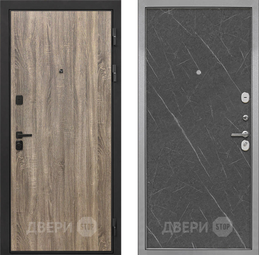 Входная металлическая Дверь Интекрон (INTECRON) Профит Black Дуб Турин Гладкая Гранит лава оникс в Зарайске