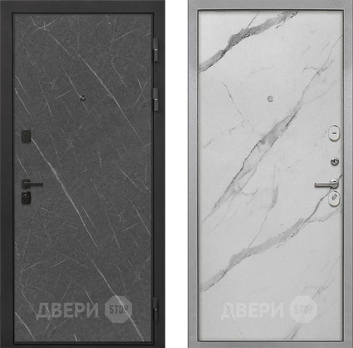 Входная металлическая Дверь Интекрон (INTECRON) Профит Black Гранит Лава Оникс Гладкая Мрамор натуральный арктик в Зарайске