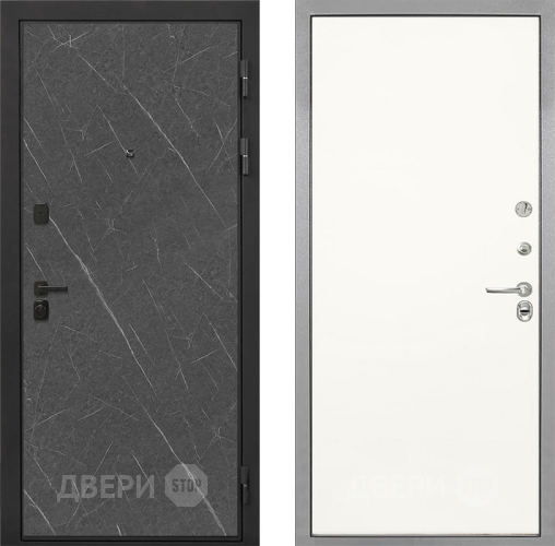 Входная металлическая Дверь Интекрон (INTECRON) Профит Black Гранит Лава Оникс Гладкая Слоновая кость в Зарайске