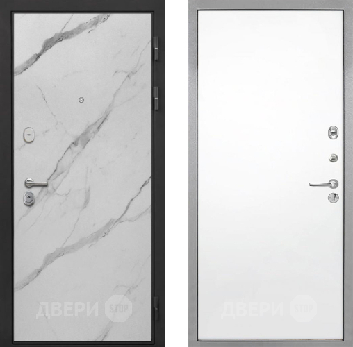 Входная металлическая Дверь Интекрон (INTECRON) Гектор Мрамор Арктик Гладкая Силк Сноу в Зарайске