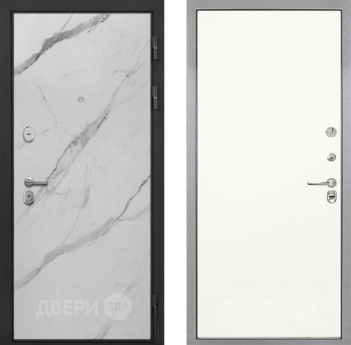 Входная металлическая Дверь Интекрон (INTECRON) Гектор Мрамор Арктик Гладкая Слоновая кость в Зарайске