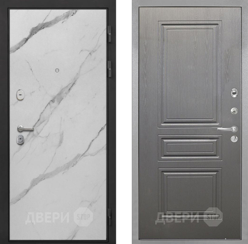 Входная металлическая Дверь Интекрон (INTECRON) Гектор Мрамор Арктик ФЛ-243 Графит вуд дуб в Зарайске