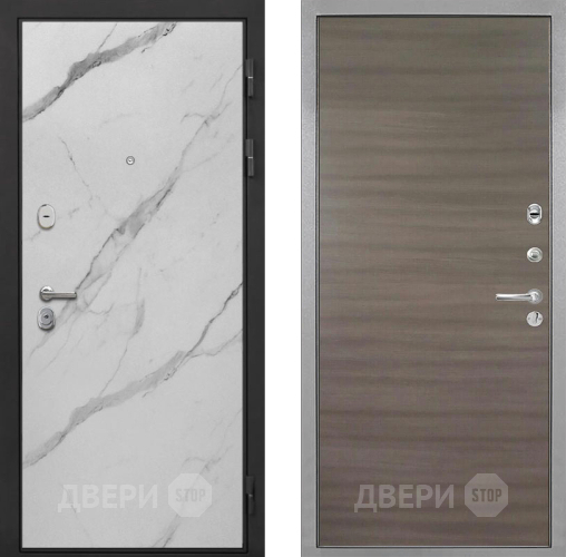 Входная металлическая Дверь Интекрон (INTECRON) Гектор Мрамор Арктик Гладкая Дуб тоскано поперечный в Зарайске