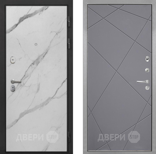 Входная металлическая Дверь Интекрон (INTECRON) Гектор Мрамор Арктик Лучи-М Графит софт в Зарайске