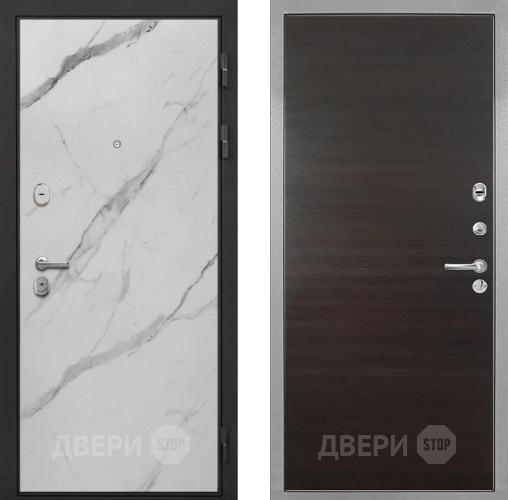 Входная металлическая Дверь Интекрон (INTECRON) Гектор Мрамор Арктик Гладкая Эковенге поперечный в Зарайске