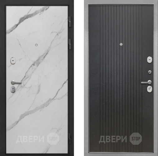 Входная металлическая Дверь Интекрон (INTECRON) Гектор Мрамор Арктик ФЛ-295 Лофт черный в Зарайске