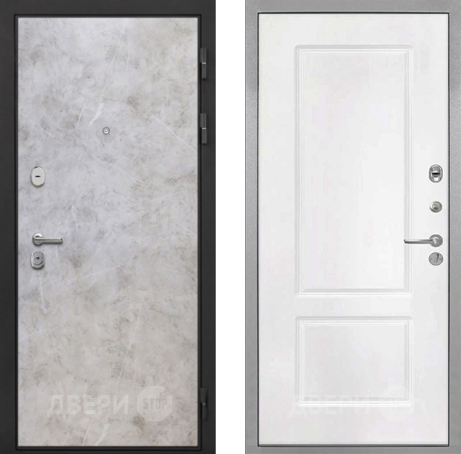 Входная металлическая Дверь Интекрон (INTECRON) Гектор Мрамор Светлый КВ-2 Белый матовый в Зарайске