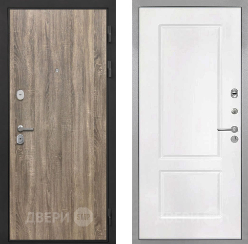 Входная металлическая Дверь Интекрон (INTECRON) Гектор Дуб Турин КВ-2 Белый матовый в Зарайске