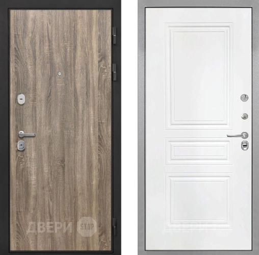 Входная металлическая Дверь Интекрон (INTECRON) Гектор Дуб Турин ФЛ-243 Белый матовый в Зарайске