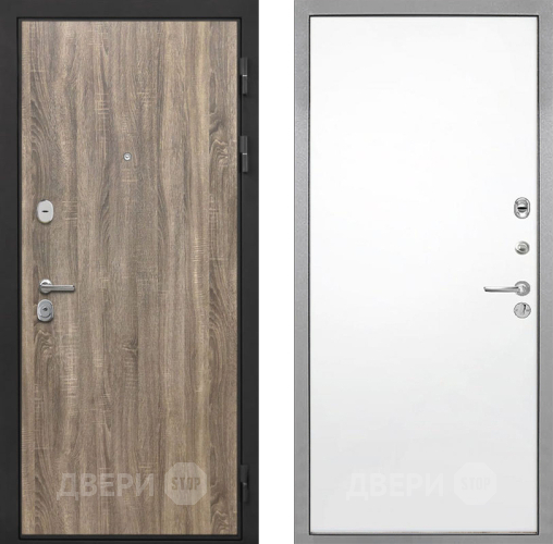 Входная металлическая Дверь Интекрон (INTECRON) Гектор Дуб Турин Гладкая Силк Сноу в Зарайске