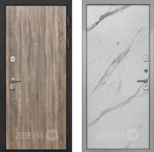 Входная металлическая Дверь Интекрон (INTECRON) Гектор Дуб Турин Гладкая Мрамор натуральный арктик в Зарайске