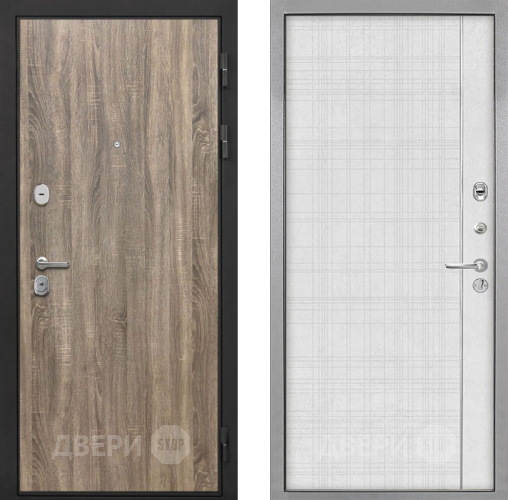 Входная металлическая Дверь Интекрон (INTECRON) Гектор Дуб Турин В-07 с молдингом Лофт белый в Зарайске