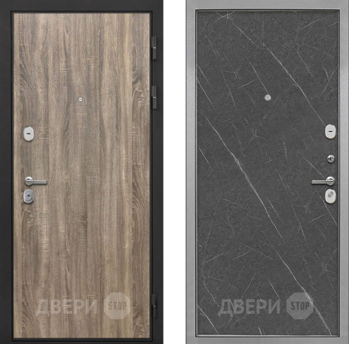 Входная металлическая Дверь Интекрон (INTECRON) Гектор Дуб Турин Гладкая Гранит лава оникс в Зарайске