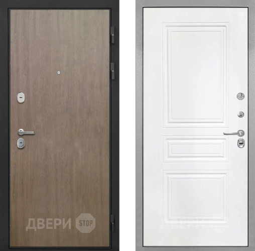 Входная металлическая Дверь Интекрон (INTECRON) Гектор Венге Коричневый ФЛ-243 Белый матовый в Зарайске