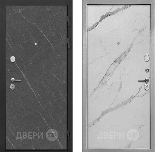 Входная металлическая Дверь Интекрон (INTECRON) Гектор Гранит Лава Оникс Гладкая Мрамор натуральный арктик в Зарайске