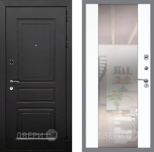 Входная металлическая Дверь Рекс (REX) 6 Венге СБ-16 Зеркало Силк Сноу в Зарайске