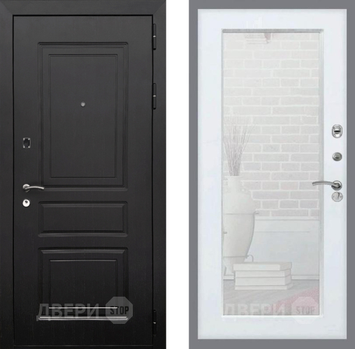 Входная металлическая Дверь Рекс (REX) 6 Венге Зеркало Пастораль Белый ясень в Зарайске