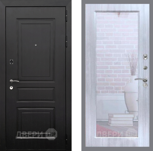 Входная металлическая Дверь Рекс (REX) 6 Венге Зеркало Пастораль Сандал белый в Зарайске