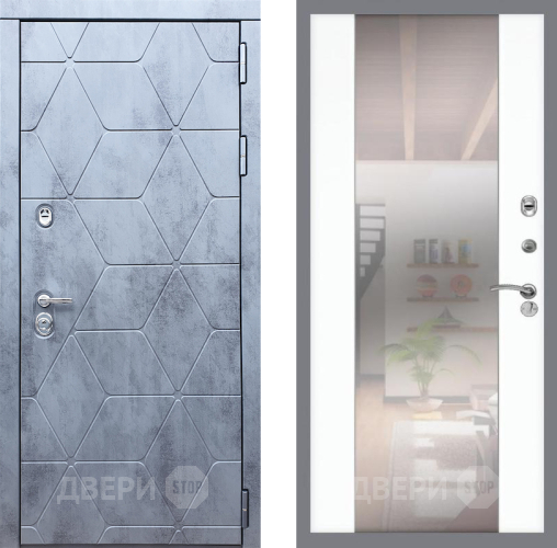 Входная металлическая Дверь Рекс (REX) 28 СБ-16 Зеркало Силк Сноу в Зарайске