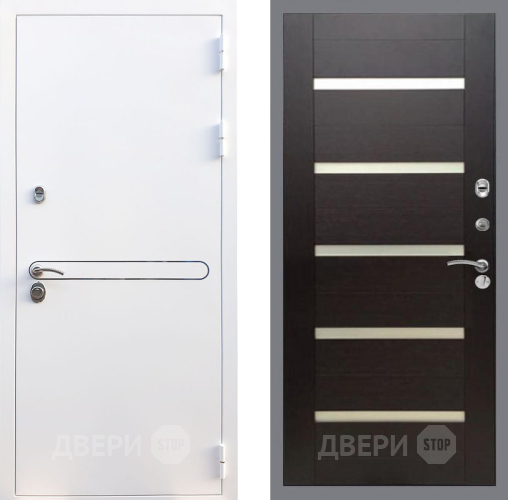 Входная металлическая Дверь Рекс (REX) 27 СБ-14 стекло белое венге поперечный в Зарайске