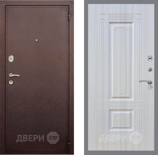 Входная металлическая Дверь Рекс (REX) 2 Медный Антик FL-2 Сандал белый в Зарайске