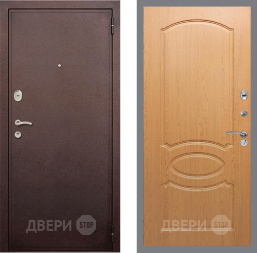 Входная металлическая Дверь Рекс (REX) 2 Медный Антик FL-128 Дуб в Зарайске