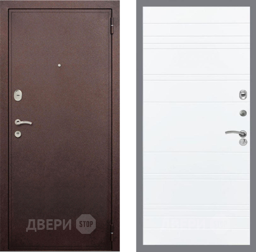 Входная металлическая Дверь Рекс (REX) 2 Медный Антик Line Силк Сноу в Зарайске