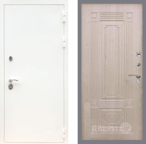 Входная металлическая Дверь Рекс (REX) 5 Белая Шагрень FL-2 Беленый дуб в Зарайске