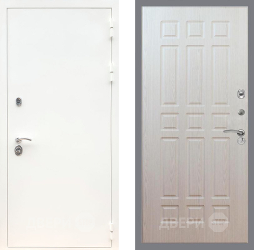 Входная металлическая Дверь Рекс (REX) 5 Белая Шагрень FL-33 Беленый дуб в Зарайске