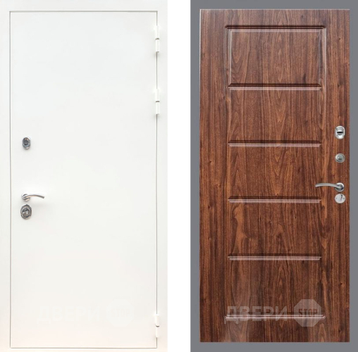 Дверь Рекс (REX) 5 Белая Шагрень FL-39 орех тисненый в Зарайске