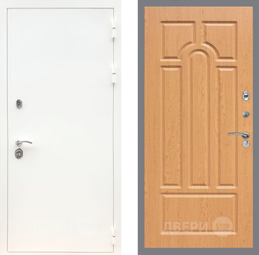 Входная металлическая Дверь Рекс (REX) 5 Белая Шагрень FL-58 Дуб в Зарайске