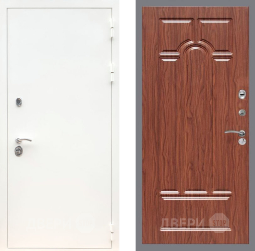 Входная металлическая Дверь Рекс (REX) 5 Белая Шагрень FL-58 орех тисненый в Зарайске