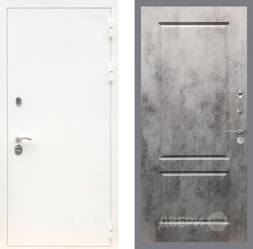 Дверь Рекс (REX) 5 Белая Шагрень FL-117 Бетон темный в Зарайске
