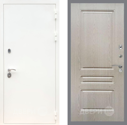 Входная металлическая Дверь Рекс (REX) 5 Белая Шагрень FL-243 Беленый дуб в Зарайске