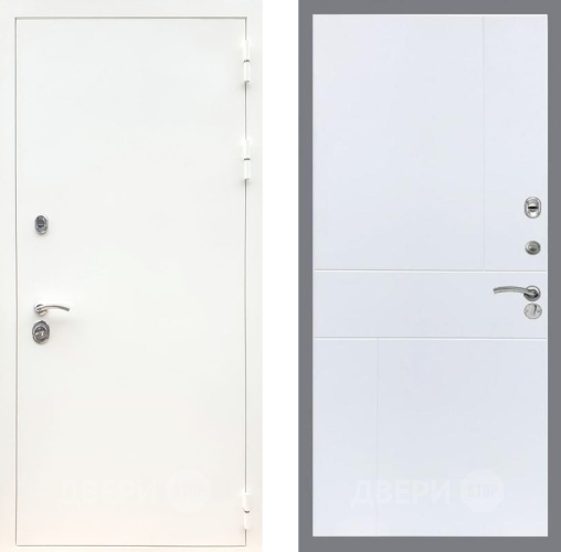 Входная металлическая Дверь Рекс (REX) 5 Белая Шагрень FL-290 Силк Сноу в Зарайске