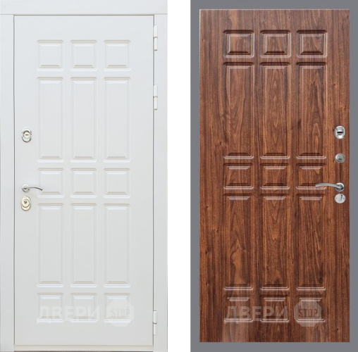 Входная металлическая Дверь Рекс (REX) 8 Силк Сноу FL-33 орех тисненый в Зарайске