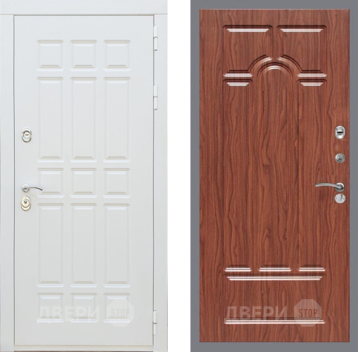 Входная металлическая Дверь Рекс (REX) 8 Силк Сноу FL-58 орех тисненый в Зарайске