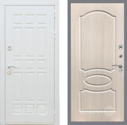 Входная металлическая Дверь Рекс (REX) 8 Силк Сноу FL-128 Беленый дуб в Зарайске