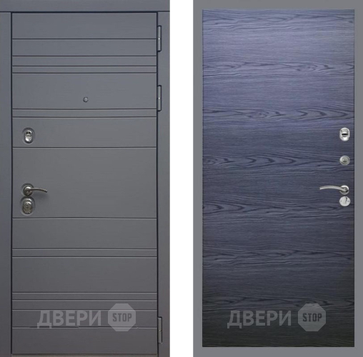 Входная металлическая Дверь Рекс (REX) 14 силк титан GL Дуб тангенальный черный в Зарайске