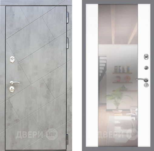 Входная металлическая Дверь Рекс (REX) 22 СБ-16 Зеркало Силк Сноу в Зарайске