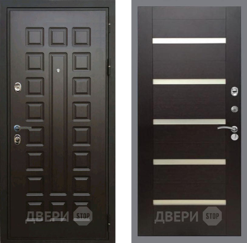 Входная металлическая Дверь Рекс (REX) Премиум 3к СБ-14 стекло белое венге поперечный в Зарайске