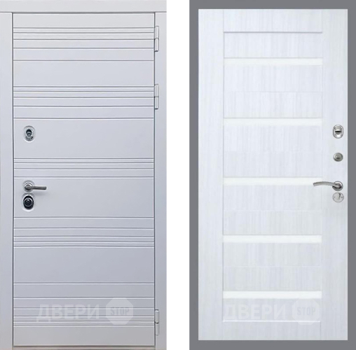 Дверь Рекс (REX) 14 Силк Сноу СБ-14 стекло белое Сандал белый в Зарайске