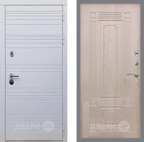 Входная металлическая Дверь Рекс (REX) 14 Силк Сноу FL-2 Беленый дуб в Зарайске