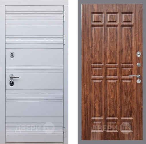 Входная металлическая Дверь Рекс (REX) 14 Силк Сноу FL-33 орех тисненый в Зарайске