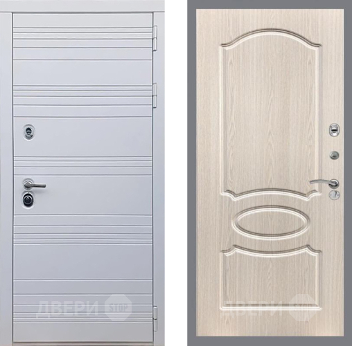 Входная металлическая Дверь Рекс (REX) 14 Силк Сноу FL-128 Беленый дуб в Зарайске