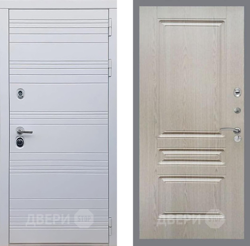 Входная металлическая Дверь Рекс (REX) 14 Силк Сноу FL-243 Беленый дуб в Зарайске